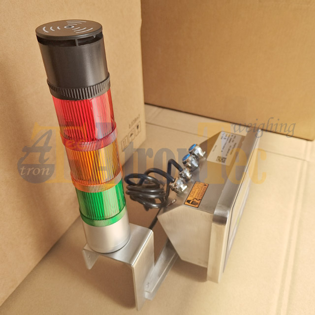 Indicador automático de balanza industrial con salida de relé y luz de alarma de tres colores