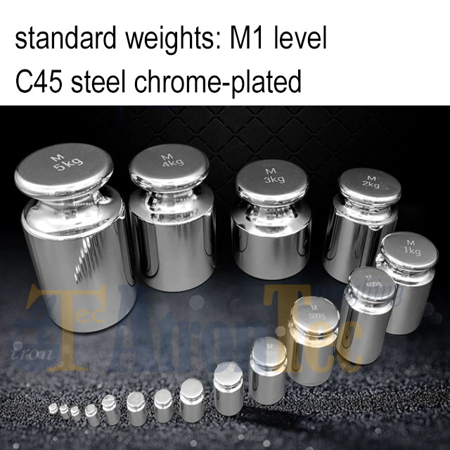 Peso de prueba de acero cromado de 1g~1kg para balanzas electrónicas con calibración de 1g~0,1g